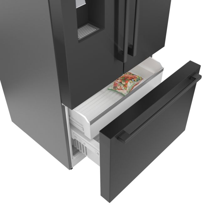 500 Series French Door Bottom Mount Refrigerator 36'' Brushed steel anti-fingerprint, Black stainless steel B36FD50SNB B36FD50SNB-11