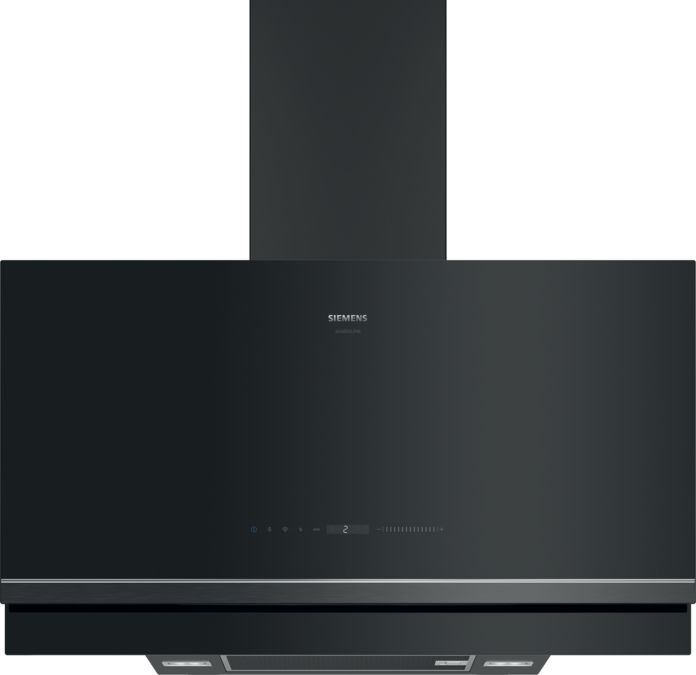 iQ700 Vägghängd köksfläkt 90 cm Klarglas med svart tryck LC97FVW62S LC97FVW62S-1