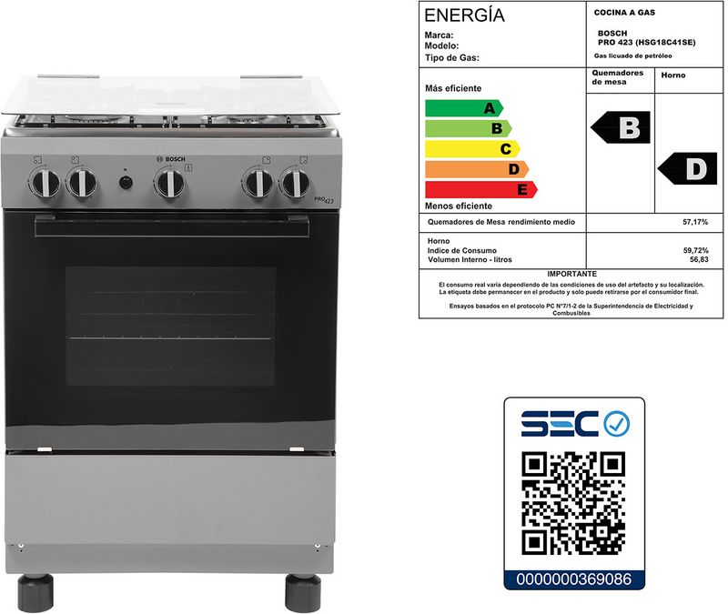 Serie 2 Cocina de gas de libre instalación Gris claro HSG18C41SE HSG18C41SE-5