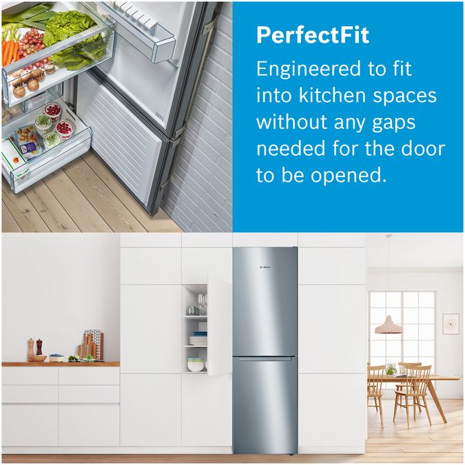 Series 2 Free-standing fridge-freezer with freezer at bottom 186 x 60 cm Stainless steel look KGN34NLEAG KGN34NLEAG-16