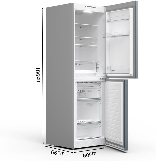 Series 2 Free-standing fridge-freezer with freezer at bottom 186 x 60 cm Stainless steel look KGN34NLEAG KGN34NLEAG-9