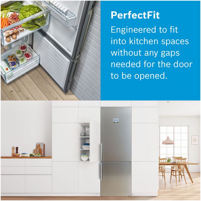 Series 4 Free-standing fridge-freezer with freezer at bottom 203 x 70 cm Stainless steel look KGN49XLEA KGN49XLEA-17
