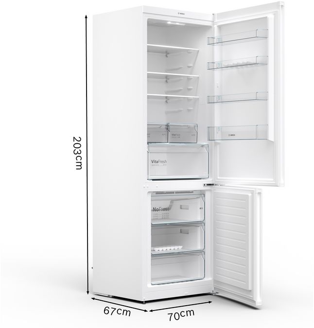 Serie | 4 Free-standing fridge-freezer with freezer at bottom 203 x 70 cm White KGN49XWEA KGN49XWEA-7