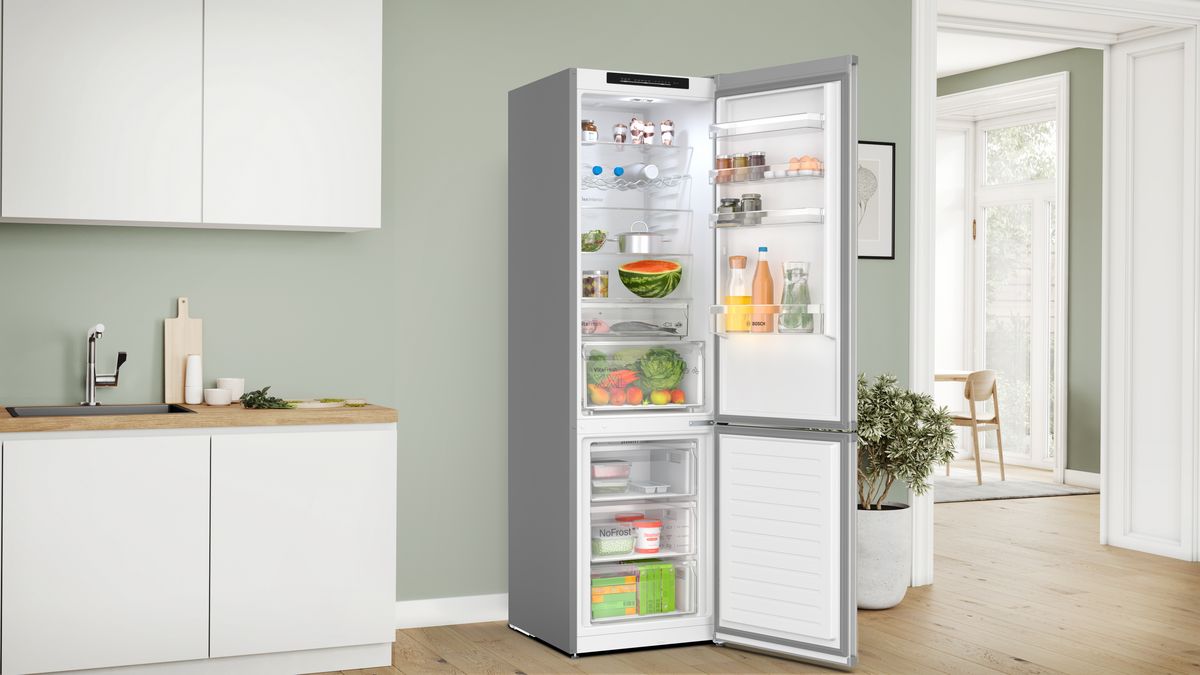 Series 4 Free-standing fridge-freezer with freezer at bottom 203 x 60 cm Stainless steel look KGN392LDFG KGN392LDFG-4