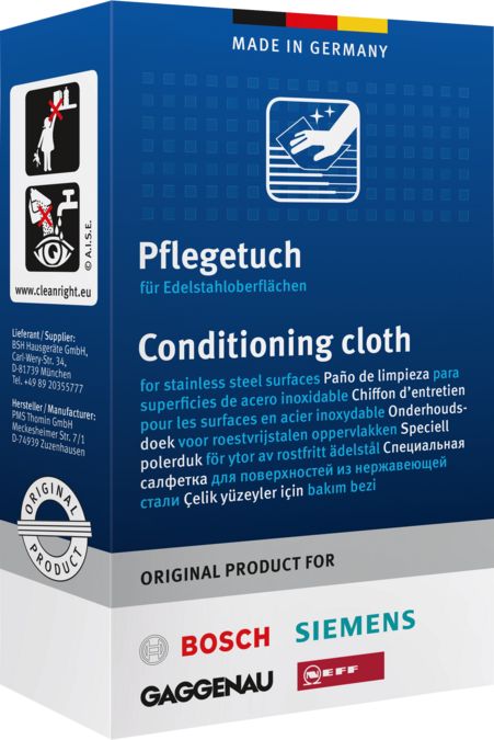 Care product Conditioning cloths for stainless steel surfaces 00311944 00311944-1