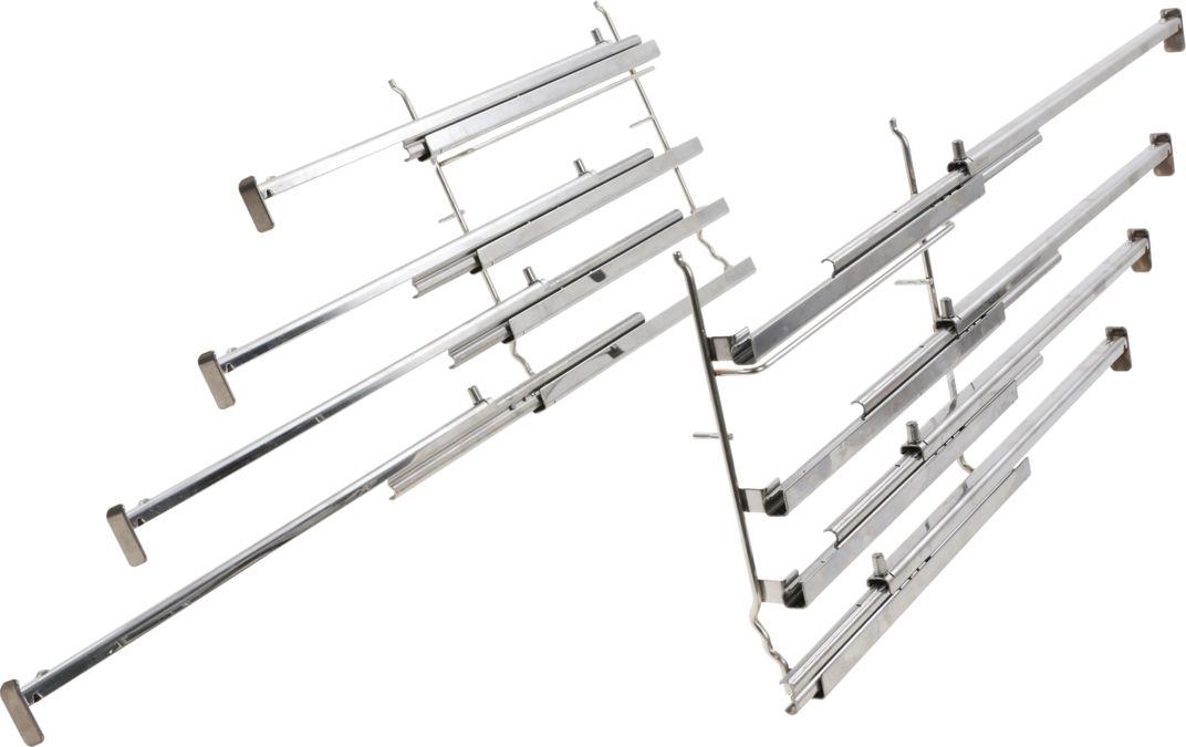 Full extension rails 4-fold Telescopic pull-out rack, not for pyrolysis, max. 15 kg 00708572 00708572-2