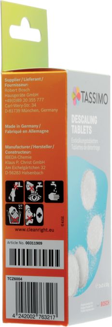 Tassimo descaling tablets 00311909 00311909-5