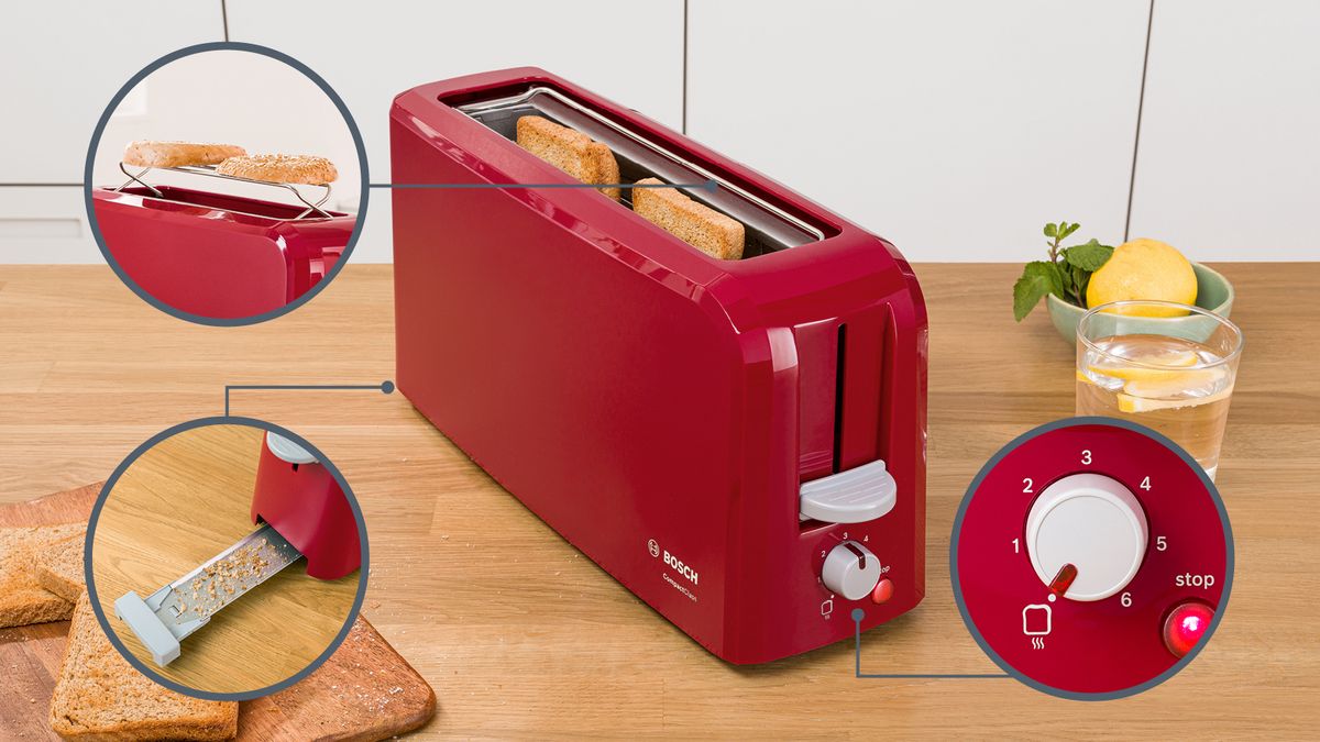 Langschlitz Toaster CompactClass Rot TAT3A004 TAT3A004-4