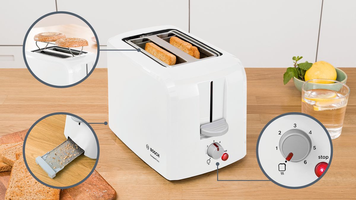 Kompakt Toaster CompactClass Weiß TAT3A011 TAT3A011-2