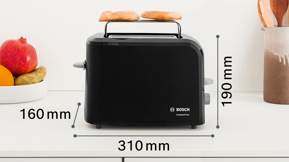 Kompakt Toaster CompactClass Schwarz TAT3A013 TAT3A013-2
