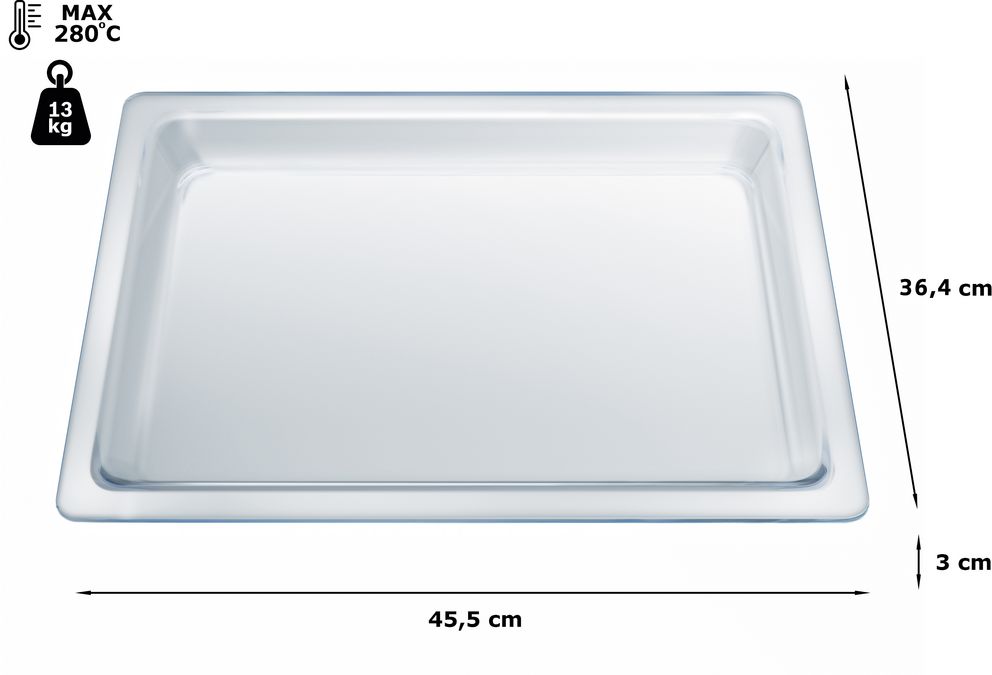 glass pan 30 x 455 x 364 mm HEZ636000 HEZ636000-2
