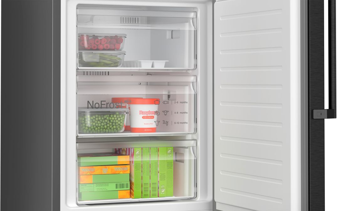 Series 4 Free-standing fridge-freezer with freezer at bottom 203 x 60 cm Black stainless steel KGN39VXBT KGN39VXBT-7