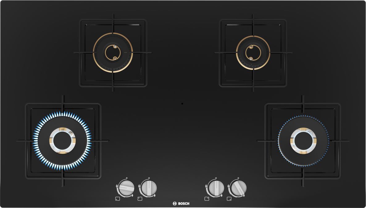 Series 4 Gas hob 90 cm Tempered glass, Black PNF9B6F10I PNF9B6F10I-1