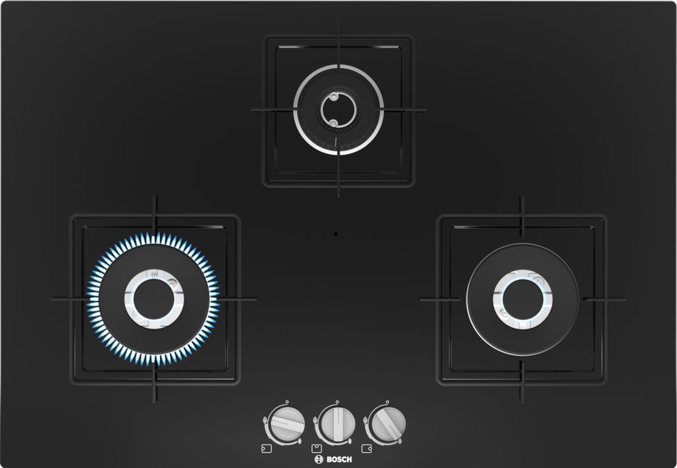 Series 4 Gas hob 75 cm Tempered glass, Black PND7B6B10I PND7B6B10I-1