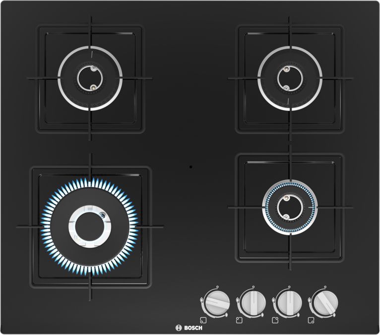 Series 4 Gas hob 60 cm Tempered glass, Black PNH6B6B12I PNH6B6B12I-1