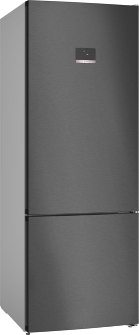 Series 4 free-standing fridge-freezer with freezer at bottom 193 x 70 cm Brushed black steel anti-fingerprint KGN56CX41I KGN56CX41I-1