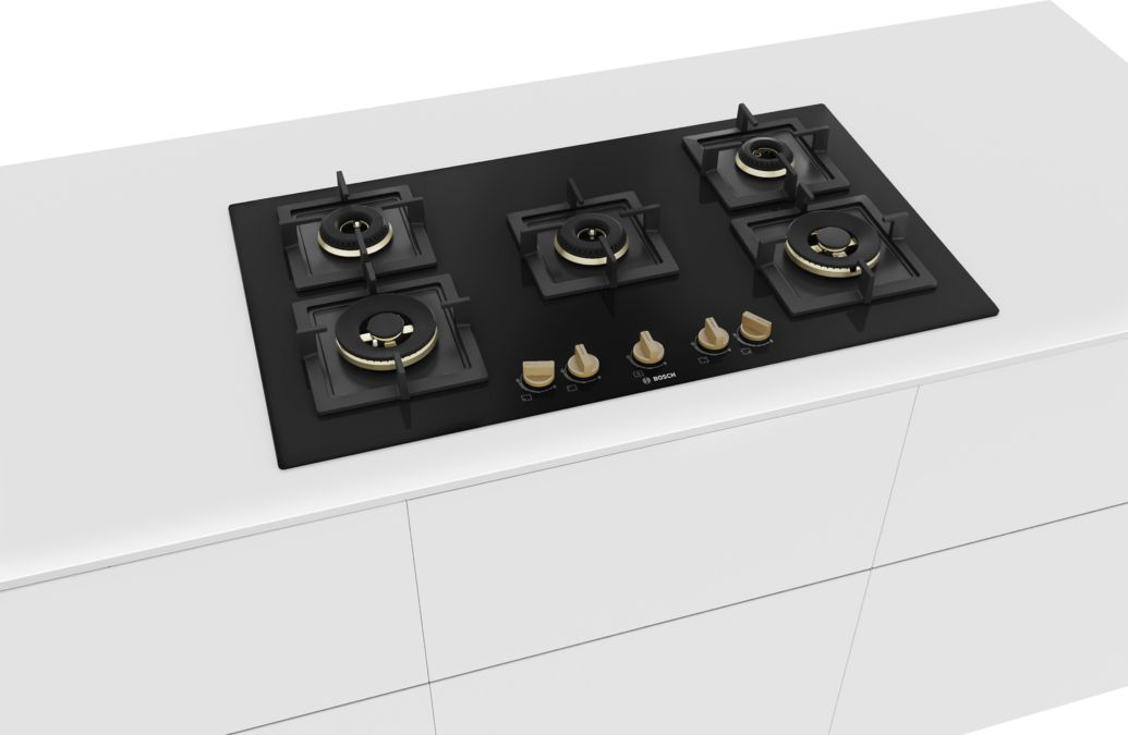 Series 6 Gas hob 90 cm Tempered glass, Black PNV9B6F20I PNV9B6F20I-4