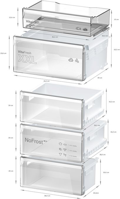 Series 4 Free-standing fridge-freezer with freezer at bottom 186 x 60 cm White KGN362WDFG KGN362WDFG-10