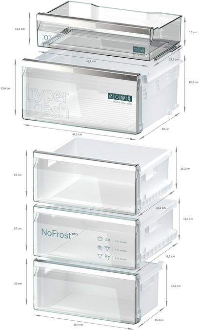 B-vara / Hämtas endast i vår butik -iQ500 Kombinerad kyl/frys 203 x 60 cm Mörkt antracitfärgat stål, Total noFrost KG39NAXCF-B KG39NAXCF-B-8