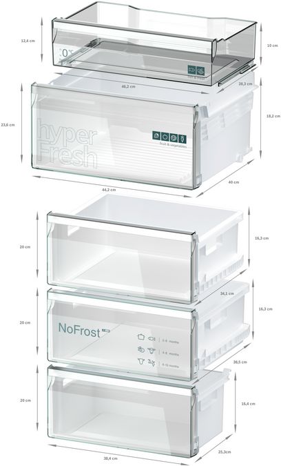 iQ300 Kombinerad kyl/frys 203 x 60 cm Borstat stål med antiFingerprint KG39NXIDF KG39NXIDF-10