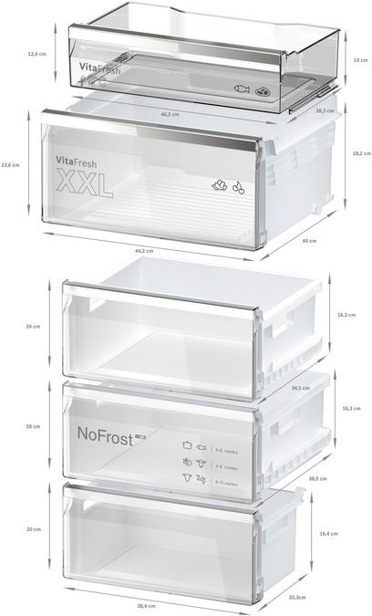 Série 6 Réfrigérateur combiné pose-libre 203 x 60 cm Acier brossé anti-traces KGN39AIBT KGN39AIBT-11