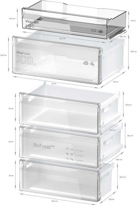 Series 4 Free-standing fridge-freezer with freezer at bottom 203 x 70 cm White KGN497WDFG KGN497WDFG-8