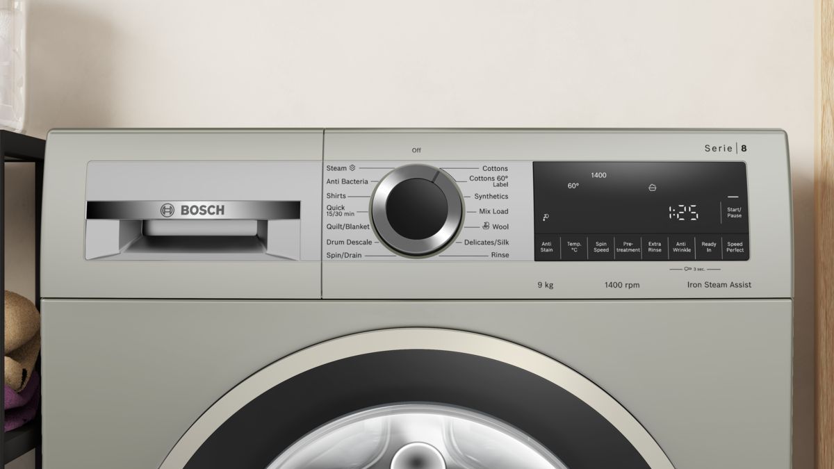 Series 8 washing machine, front loader 9 kg , Silver inox WGA2440XIN WGA2440XIN-2