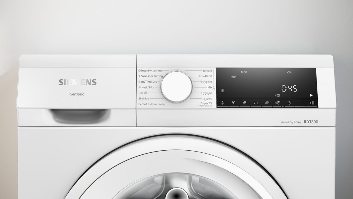 iQ300 Kombineret vask og tør 9/5 kg 1400 omdr./min., Hvid WN34A1V0DN WN34A1V0DN-2