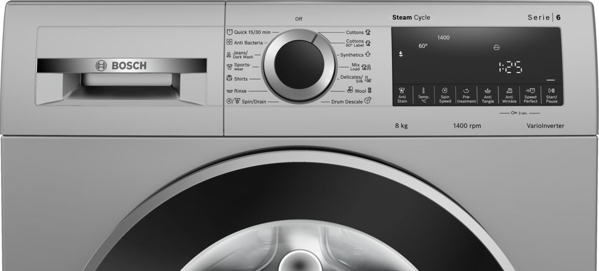 Series 6 washing machine, front loader 8 kg 1400 rpm WGA1340SIN WGA1340SIN-3