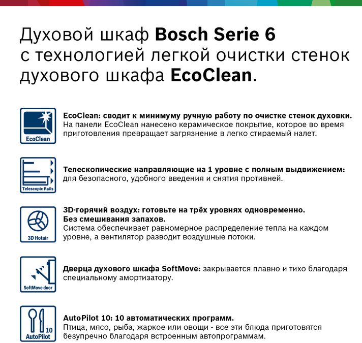 Духовка bosch режимы