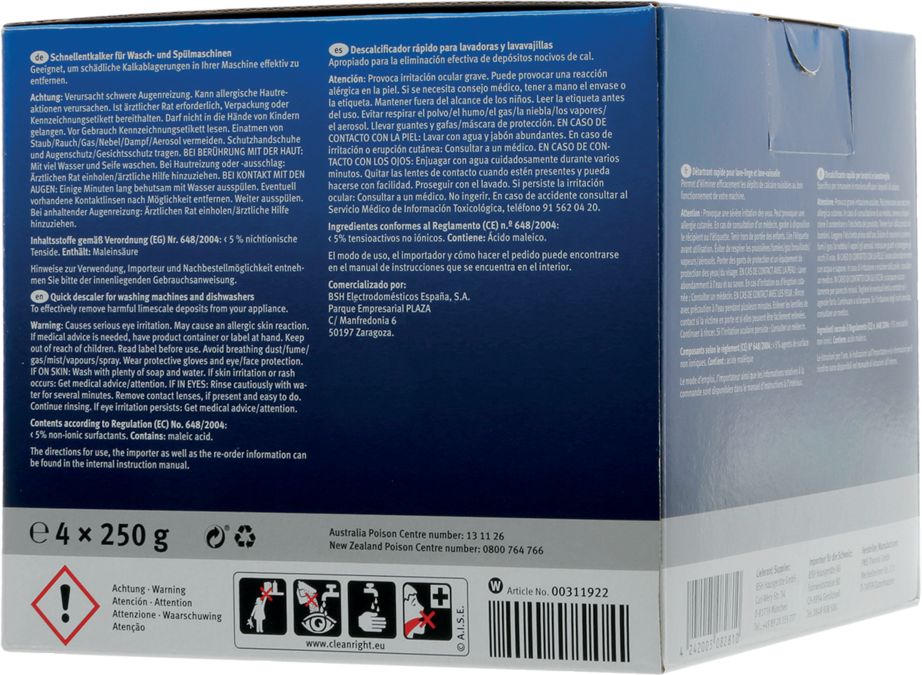 PACK-ECO 3+1 GRATUIT - Détartrant pour lave-linge et lave-vaisselle pour une protection optimale 00312331 00312331-2