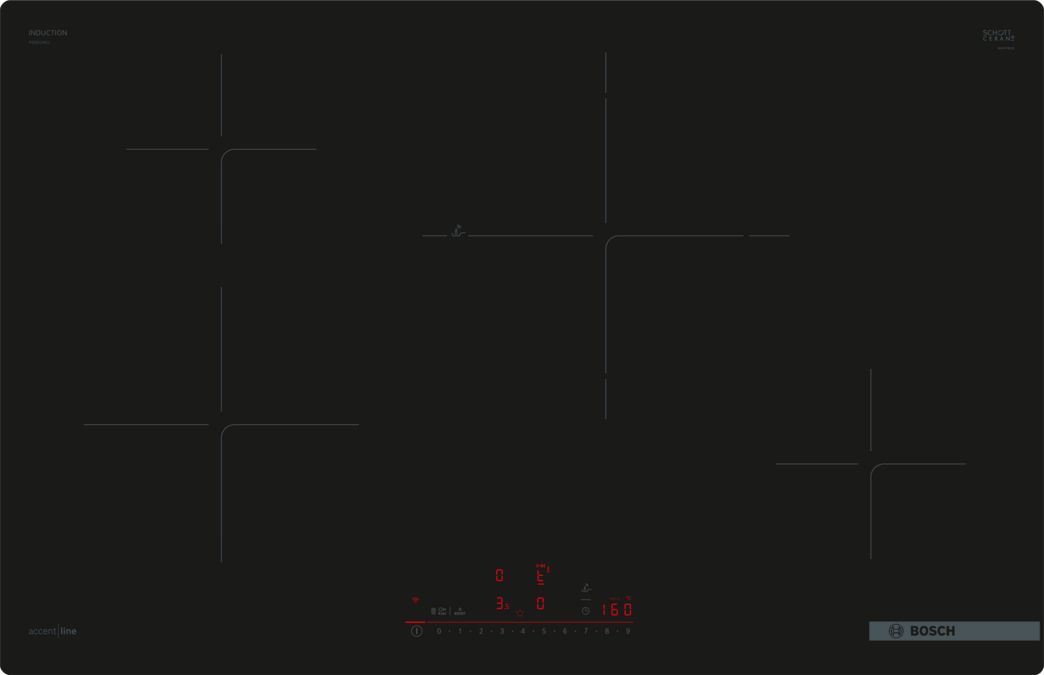 Serie 6 Induktionskochfeld 80 cm Schwarz, flächenbündig (integriert) PIE821HC1E PIE821HC1E-1