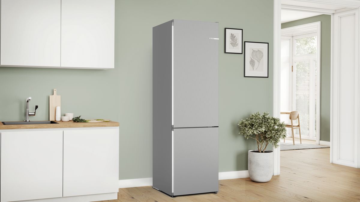 Series 4 Free-standing fridge-freezer with freezer at bottom 203 x 60 cm Stainless steel look KGN392LDFG KGN392LDFG-3
