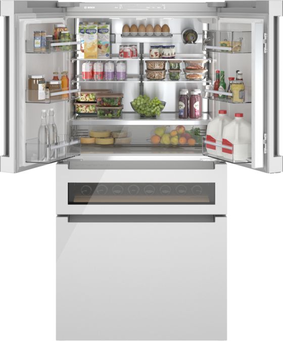 800 Series French Door Bottom Mount Refrigerator, Glass door 36'' White B36CL81ENW B36CL81ENW-10