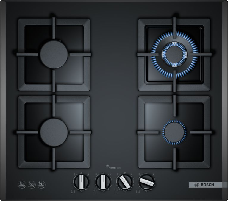 Series 6 Gas cooktop 60 cm Tempered Glass, Black PPH6A6B21A PPH6A6B21A-1