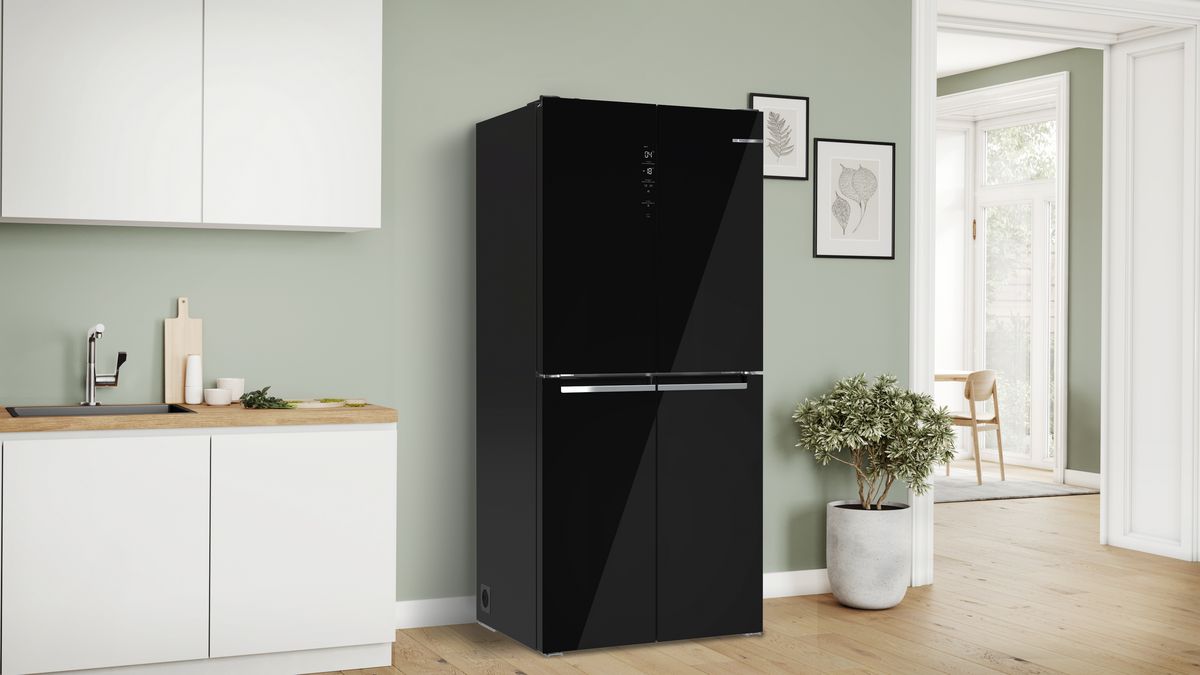 Series 4 Cross-door Refrigerator, Glass door 189.5 x 85.5 cm Black KMC85LBEA KMC85LBEA-2