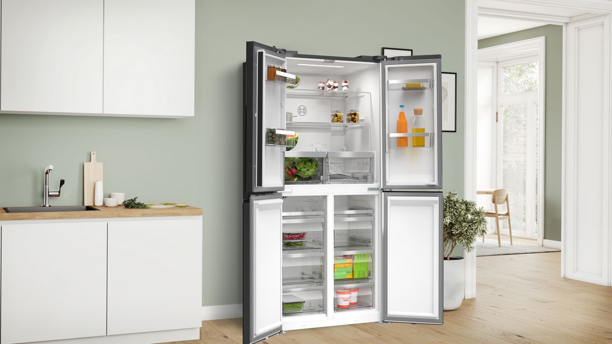 Series 4 Cross-door Refrigerator, Glass door 189.5 x 85.5 cm Black KMC85LBEA KMC85LBEA-9