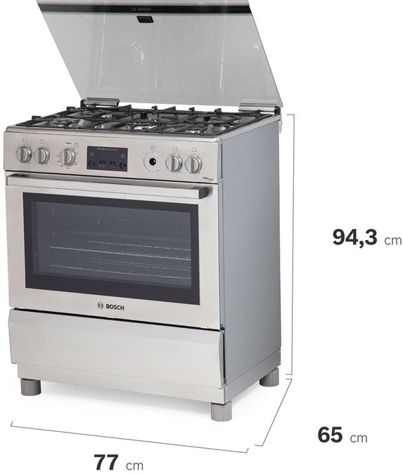 Serie 6 Cocina de gas de libre instalación PRO567 IX Acero inoxidable HSK75I45SE HSK75I45SE-7