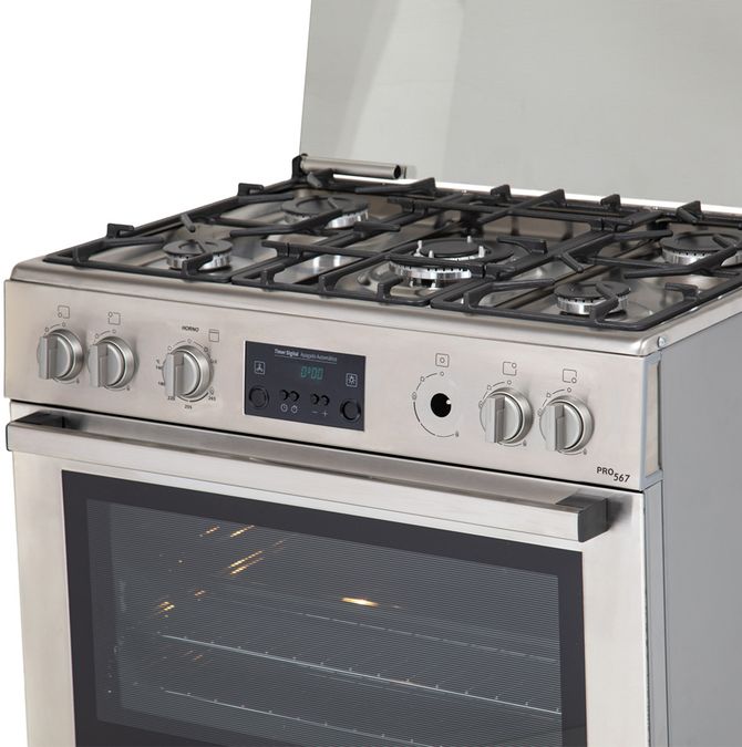 Serie 6 Cocina de gas de libre instalación PRO567 IX Acero inoxidable HSK75I45SE HSK75I45SE-4