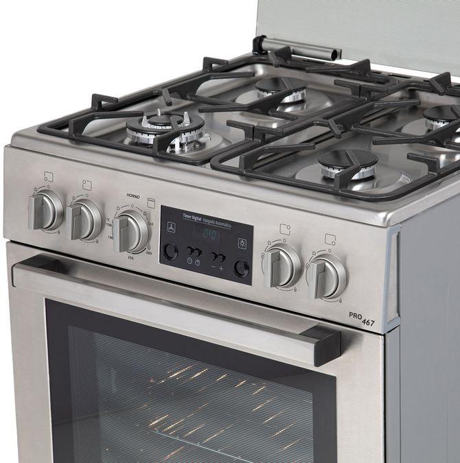 Serie 6 Cocina de gas de libre instalación PRO467 IX Acero inoxidable HSG75I42SE HSG75I42SE-4