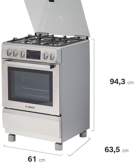 Serie 6 Cocina de gas de libre instalación PRO467 IX Acero inoxidable HSG75I42SE HSG75I42SE-8