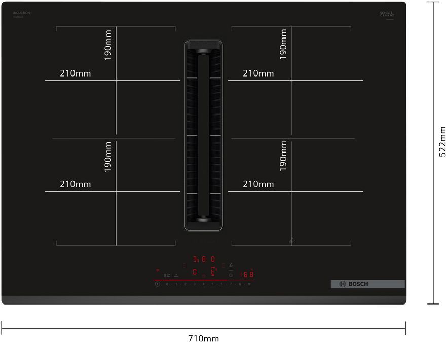 Serie 6 Placa de inducción con extractor integrado 70 cm sin perfiles PVQ731H26E PVQ731H26E-2