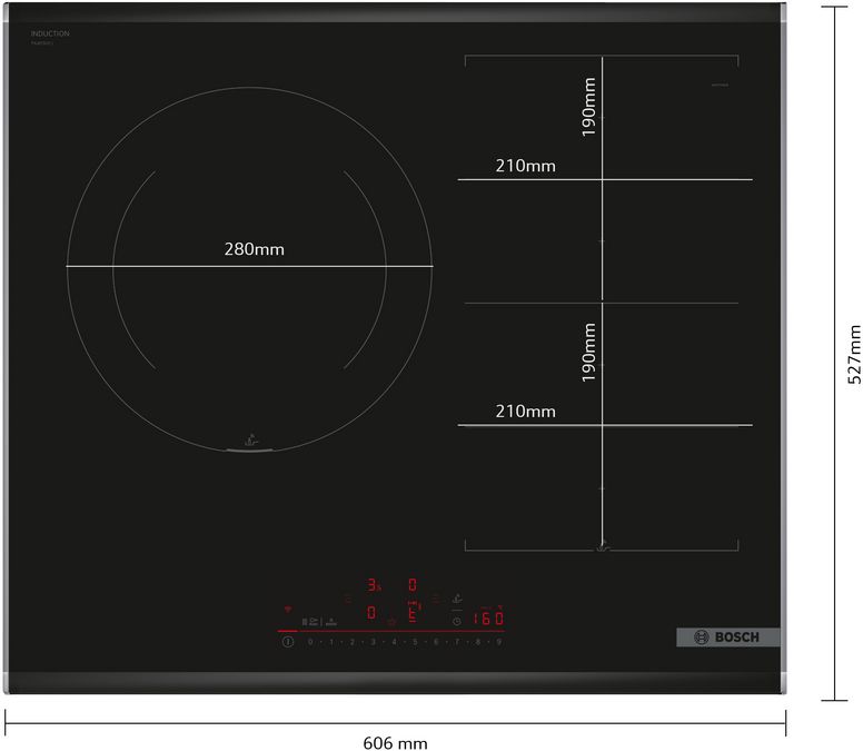 Series 6 電磁爐 60 cm 黑色, surface mount with frame PXJ675HC1E PXJ675HC1E-2