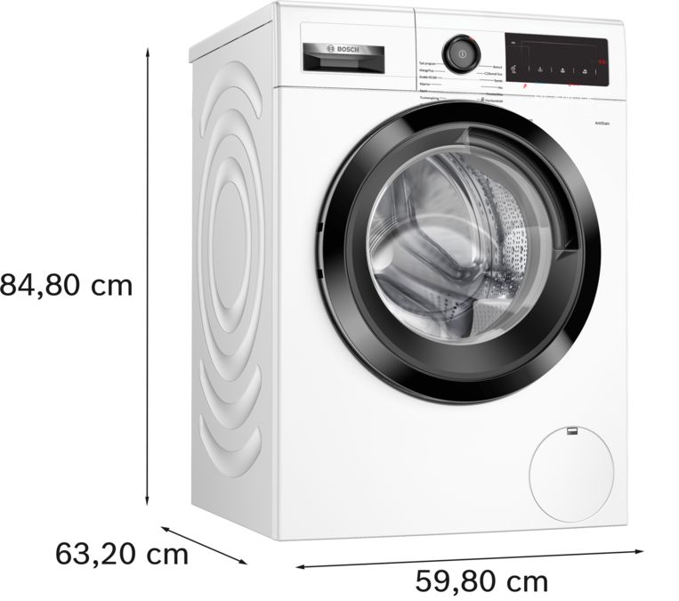 Serie 8 Tvättmaskin, frontmatad 9 kg 1600 v/min WAX32MA9SN WAX32MA9SN-7