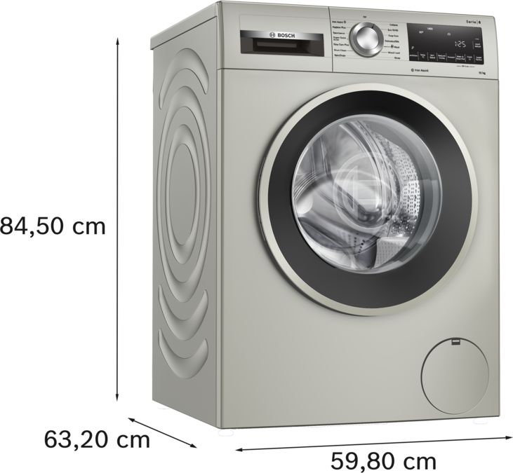 Series 6 Washing machine, front loader 10 kg 1400 rpm, Silver inox WGG254ZSGB WGG254ZSGB-5