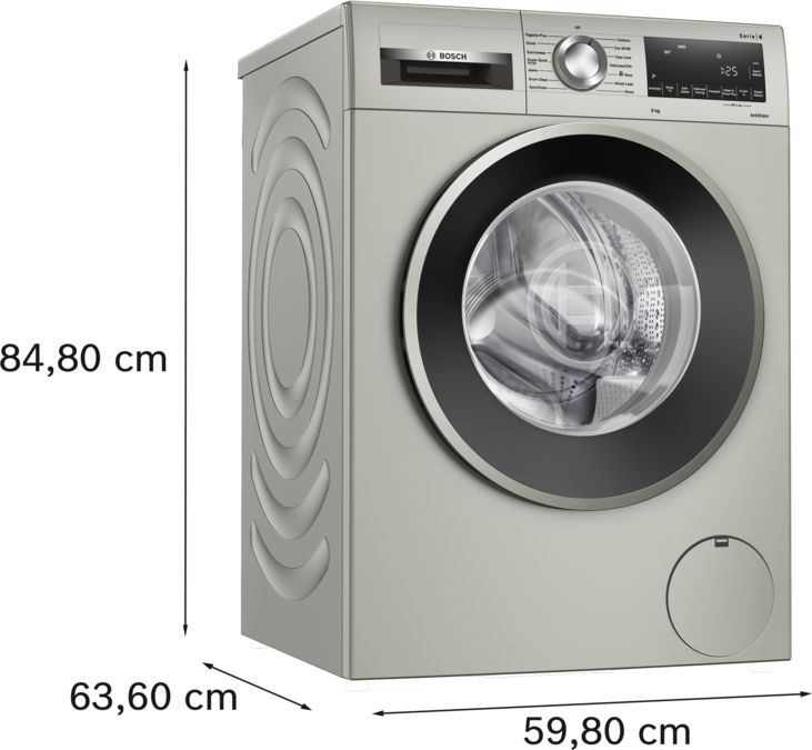Series 6 Washing machine, front loader 9 kg 1400 rpm, Silver inox WGG2440XGB WGG2440XGB-7
