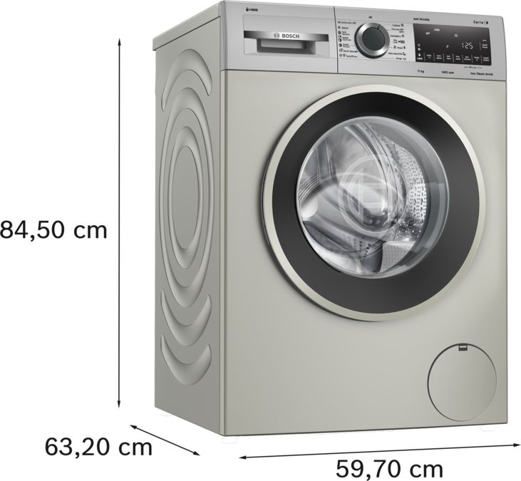 Series 8 washing machine, front loader 11 kg , Silver inox WGA264AXIN WGA264AXIN-6