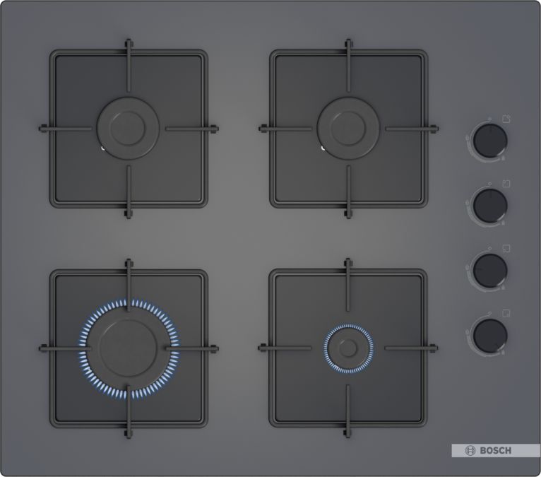 Serie 4 Gazlı Ocak 60 cm Sert cam, Antrasit gri POP6C9P30L POP6C9P30L-1