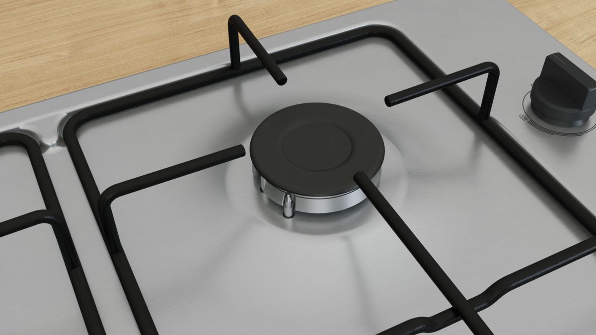 Serie 2 Placa de gas 60 cm Acero inoxidable PBP6B5K80 PBP6B5K80-5