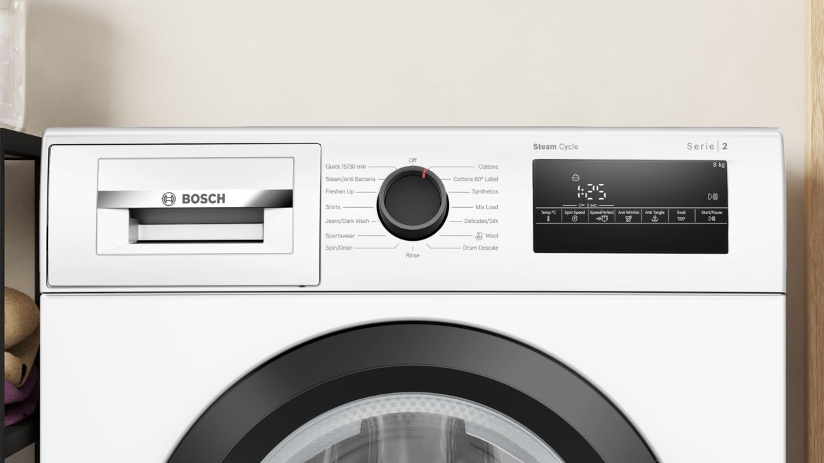 Series 2 washing machine, front loader 8 kg , White WAJ28260IN WAJ28260IN-2